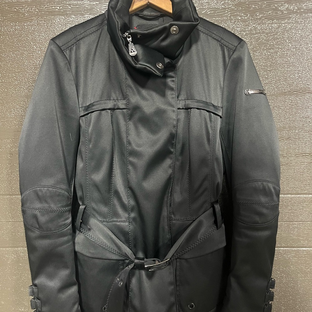 Peuterey Black Jacket with Branded Silver Plaque